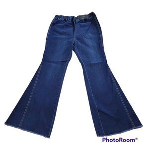 Curvy Girl By Ashley Stewart Women's‎ Blue Denim Flare Pants Size 1X*NEW! w/ Tag